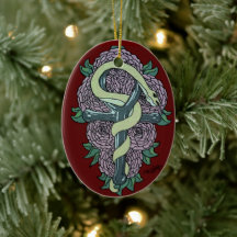 Snake wrapped around ankh tattoo art by Katy c.