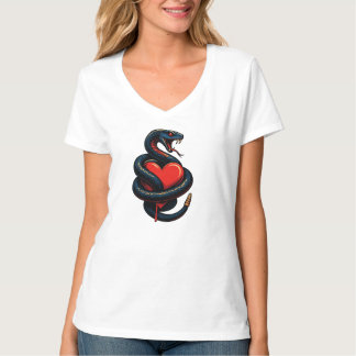Snake Wrapped Around Bleeding Heart T-Shirt