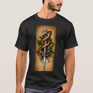 Snake wrapped around dagger T-shirt 