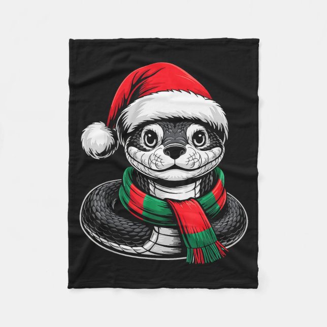 Snake Xmas Santa Hat F Christmas Costume  Fleece Blanket (Front)