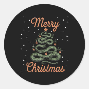 Snake Xmas Tree Snakes Christmas Tree Merry Christ Classic Round Sticker