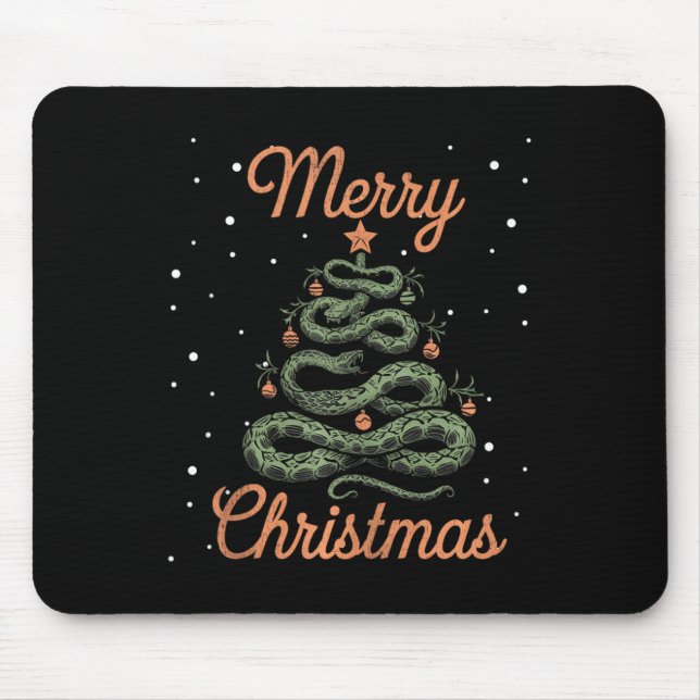 Snake Xmas Tree Snakes Christmas Tree Merry Christ Mouse Mat (Front)