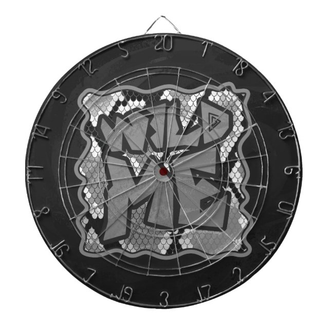 Snake Yellow and Gold Print Dartboard (Front)