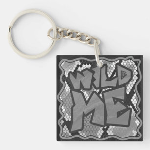 Snake Yellow and Gold Print Key Ring