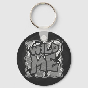 Snake Yellow and Gold Print Key Ring