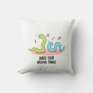 Snake Your Groove Thing Funny Disco Pun Cushion