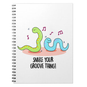 Snake Your Groove Thing Funny Disco Pun Notebook