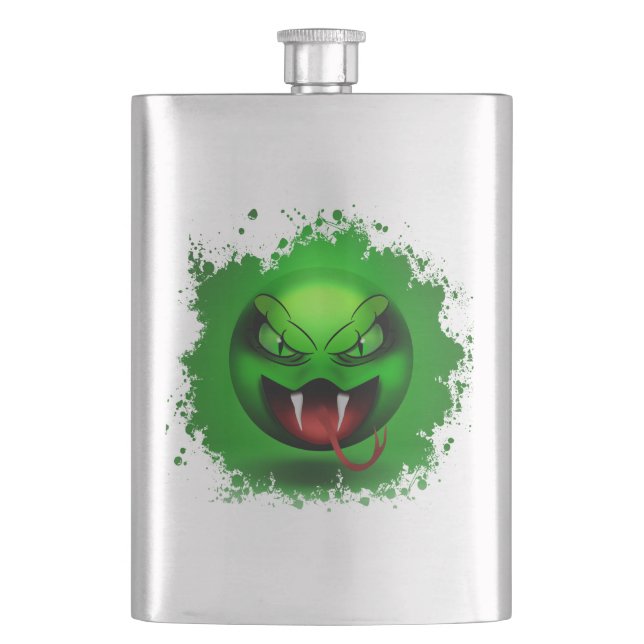 Snakemoji Flashlight Hip Flask (Front)