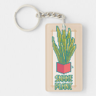 Snakeplant Pixelart, Pixel Art Key Ring
