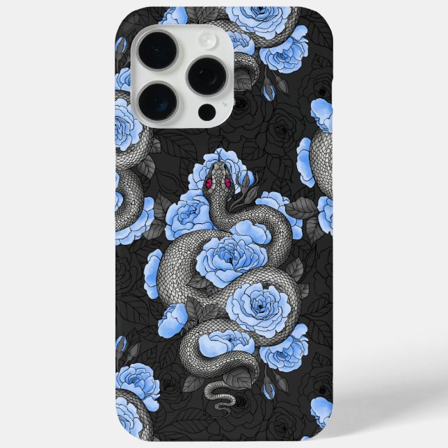 Snakes and blue roses Case-Mate iPhone case (Back)