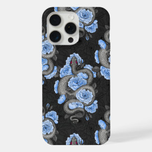 Snakes and blue roses iPhone 15 pro max case