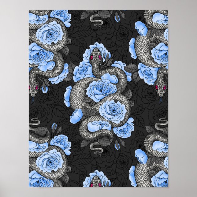 Snakes and blue roses poster (Front)