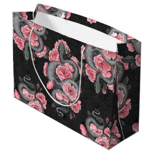Snakes and peach roses large gift bag