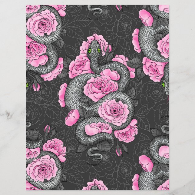 Snakes and pink roses (Front)