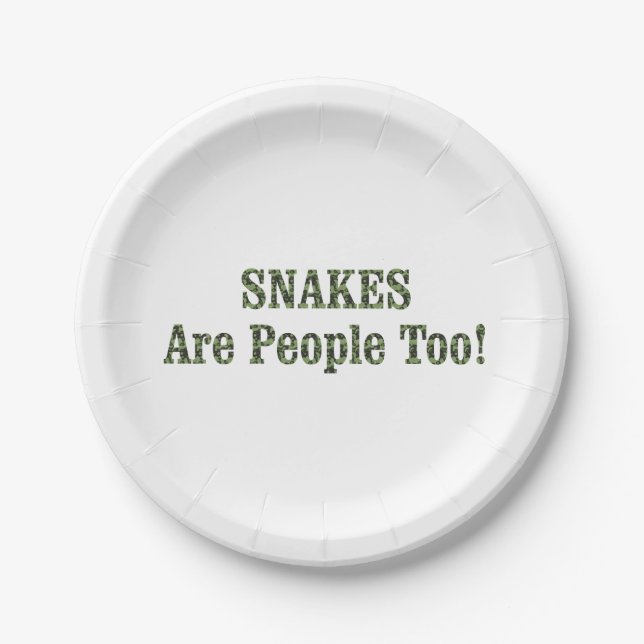 SNAKES Are People Too! Paper Plate (Front)
