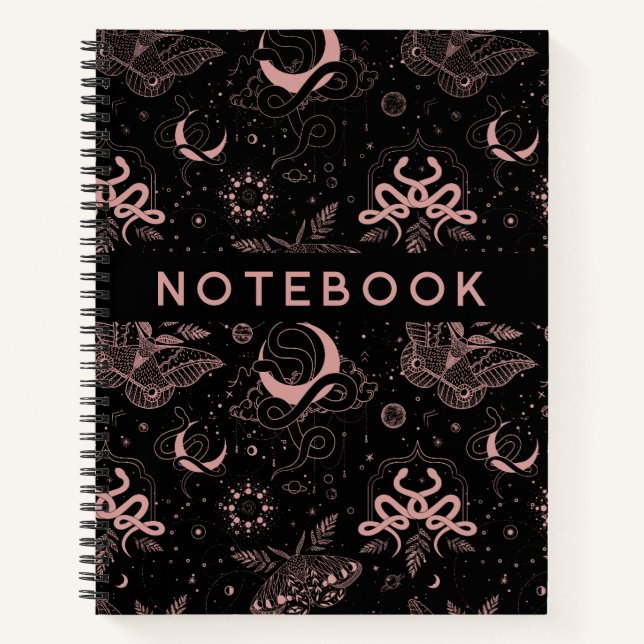 Snakes Moons Moths Magical  Notebook (Front)