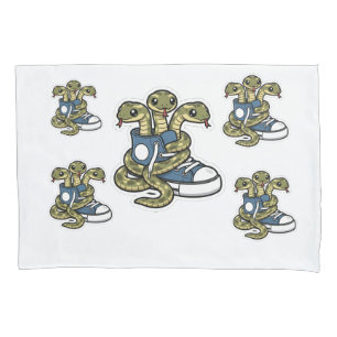 Snakes on shoes pillowcase