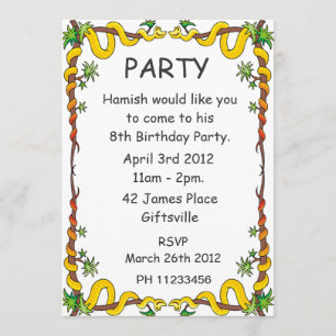 Snakes Party Invitation