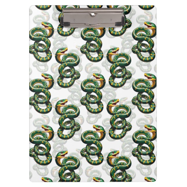 Snakes Pattern Design - White  Clipboard (Front)