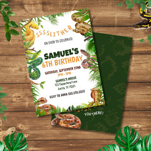 SNAKES Theme Birthday Party Invitation