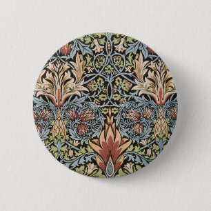 Snakeshead design by William Morris 6 Cm Round Badge