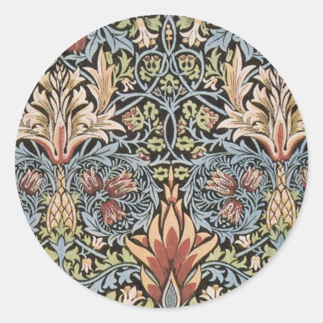 Snakeshead design by William Morris Classic Round Sticker (Front)