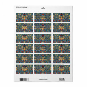 Snakeshead, Flower Wallpaper by William Morris Label