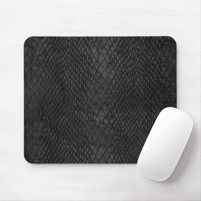 Snakeskin Black and Dark Grey Pattern  Mouse Pad (With Mouse)