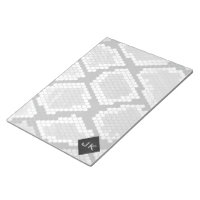 Snakeskin Grey, White, and Black Monogrammed