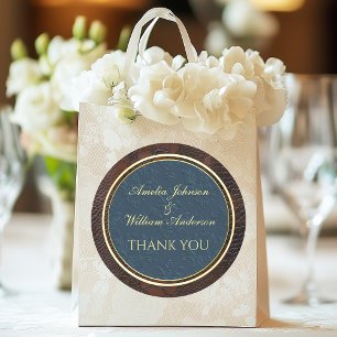 Snakeskin Leather Victorian Brown Wedding Favours Classic Round Sticker