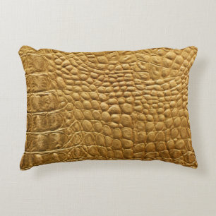 Snakeskin Texture: Wild Background Design. Decorative Cushion