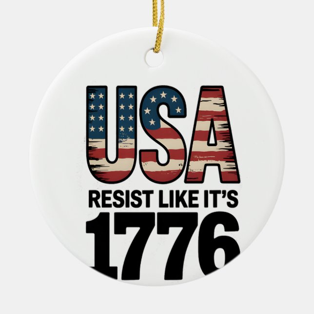 Snakin' Like It's 1776 Ceramic Tree Decoration (Front)