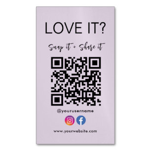 Snap And Share Qr Code Facebook Instagram Magnetic Business Card