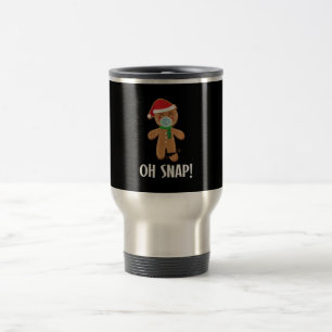 Snap Christmas Ginger Bread Man Mask Holiday Gift Travel Mug