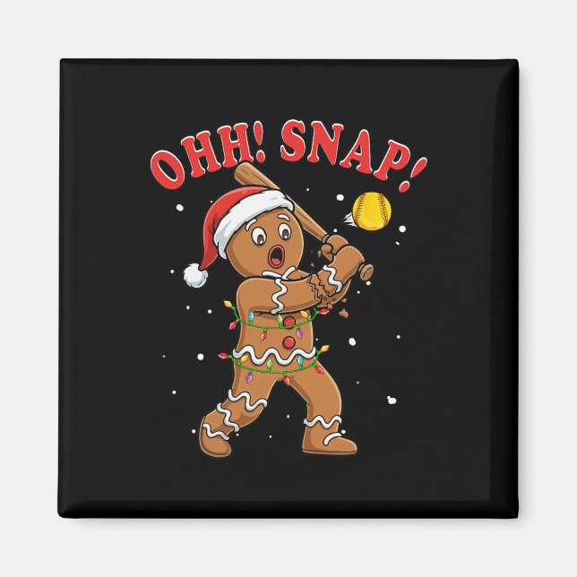 Snap Christmas Santa Gingerbread Playing Softll Pl Magnet (Front)