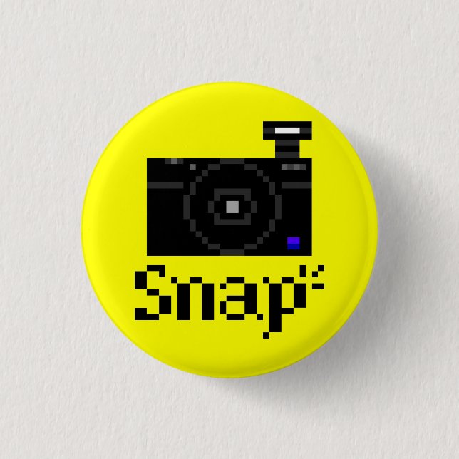 Snap! Compact Digital Camera Pixel Art 3 Cm Round Badge (Front)