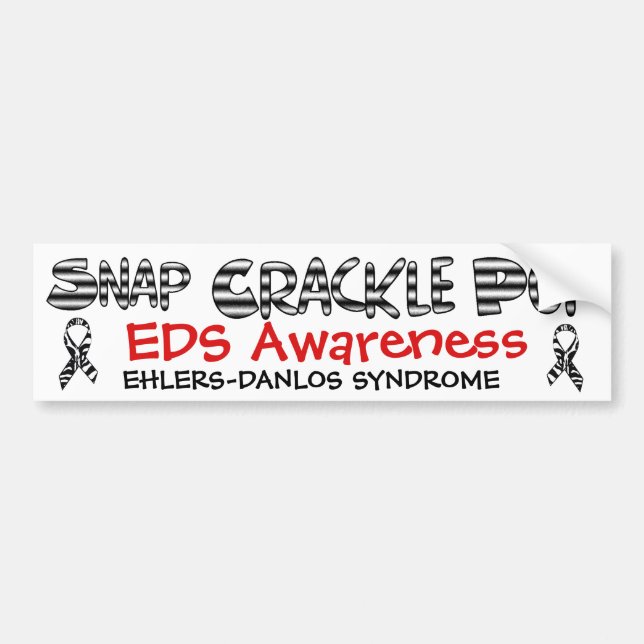 Snap, Crackle, Pop EDS Ehlers-Danlos Sydrome Bumper Sticker (Front)