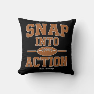 Snap Into Action Retro Football Game Day Design Cushion