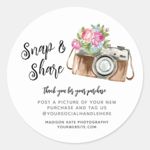 Snap & Share Camera Business Round Sticker
