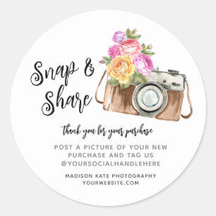 Snap & Share Camera Business Round Sticker