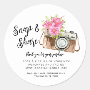 Snap & Share Camera Business Round Sticker