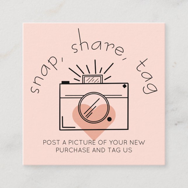 Snap Share Tag Heart Camera Social Media Business  (Front)