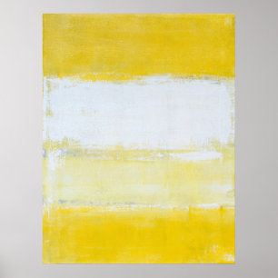 'Snap Shot' Gray and Yellow Abstract Art Poster