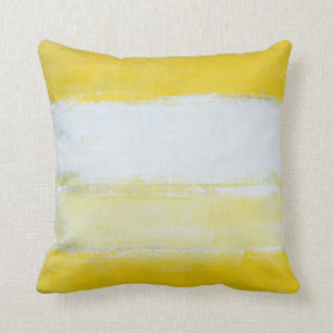 'Snap Shot' Grey and Yellow Abstract Art Cushion
