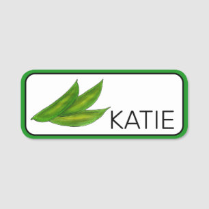 Snap Snow Peas Peapods Green Garden Vegetable Veg Name Tag