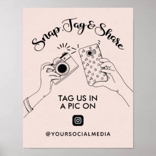 Snap, Tag, Share Instagram Social Media  Poster