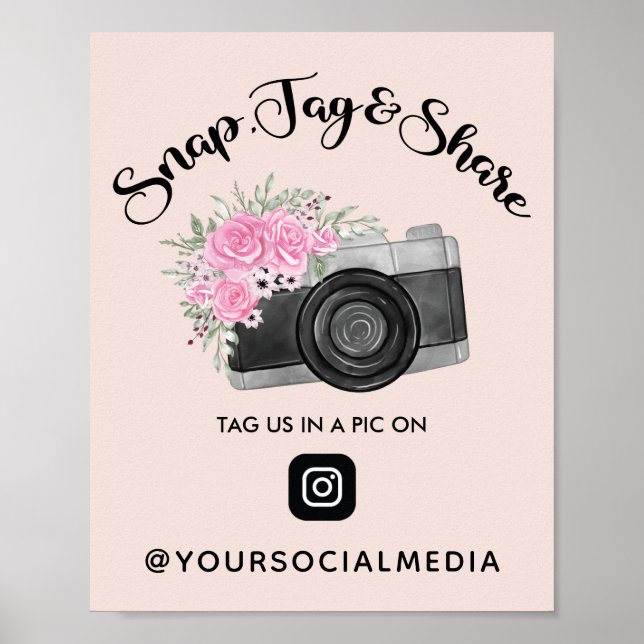 Snap, Tag, Share Instagram Social Media   Poster (Front)