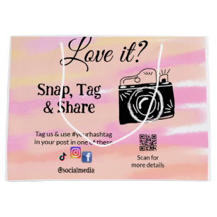 snap tag share media camera add socials love it. A Large Gift Bag