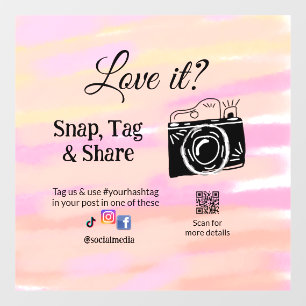 snap tag share media camera add socials love it. A Window Cling