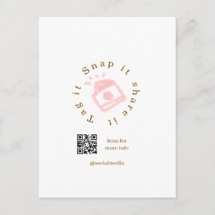 Snap tag share social media q r code brown red postcard